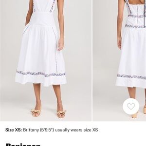 Banjanan White Midi Dress with Colorful Trim